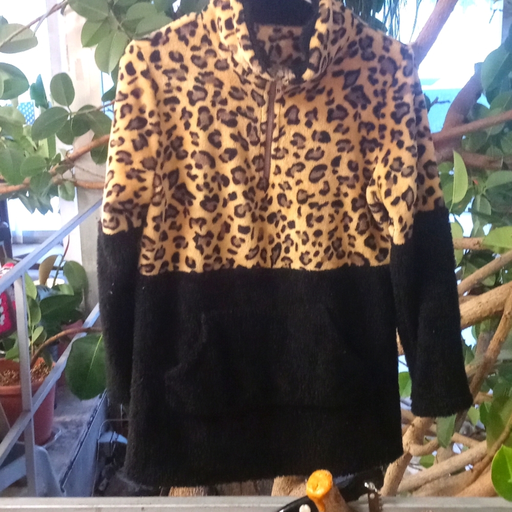 Leopard fleece jacket